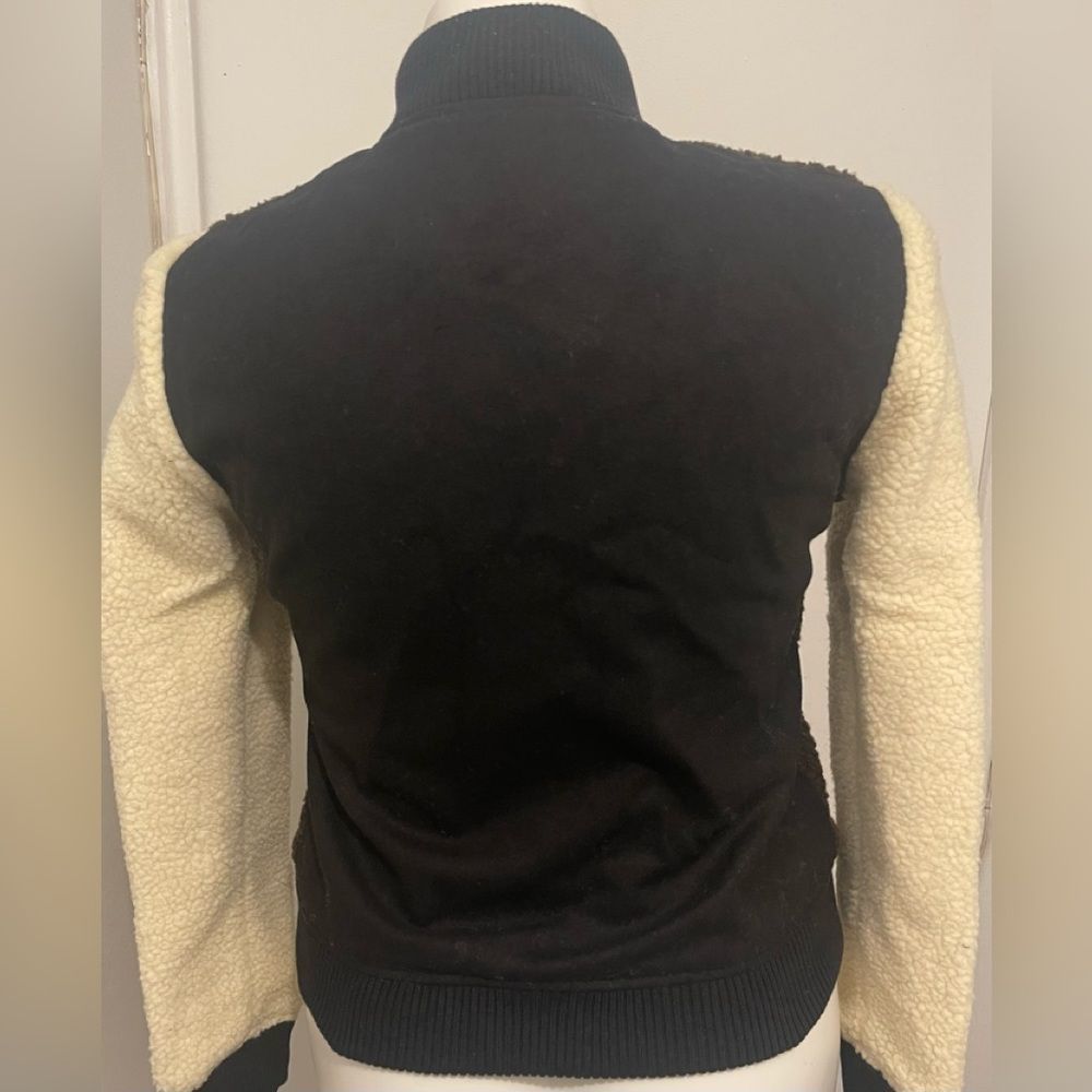 NWT Member’s Only Women’s Sherpa Baseball Jacket Chocolate Ivory Various Sizes - Picture 6 of 10